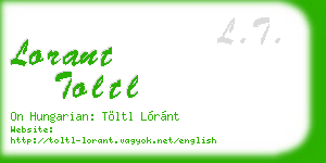 lorant toltl business card